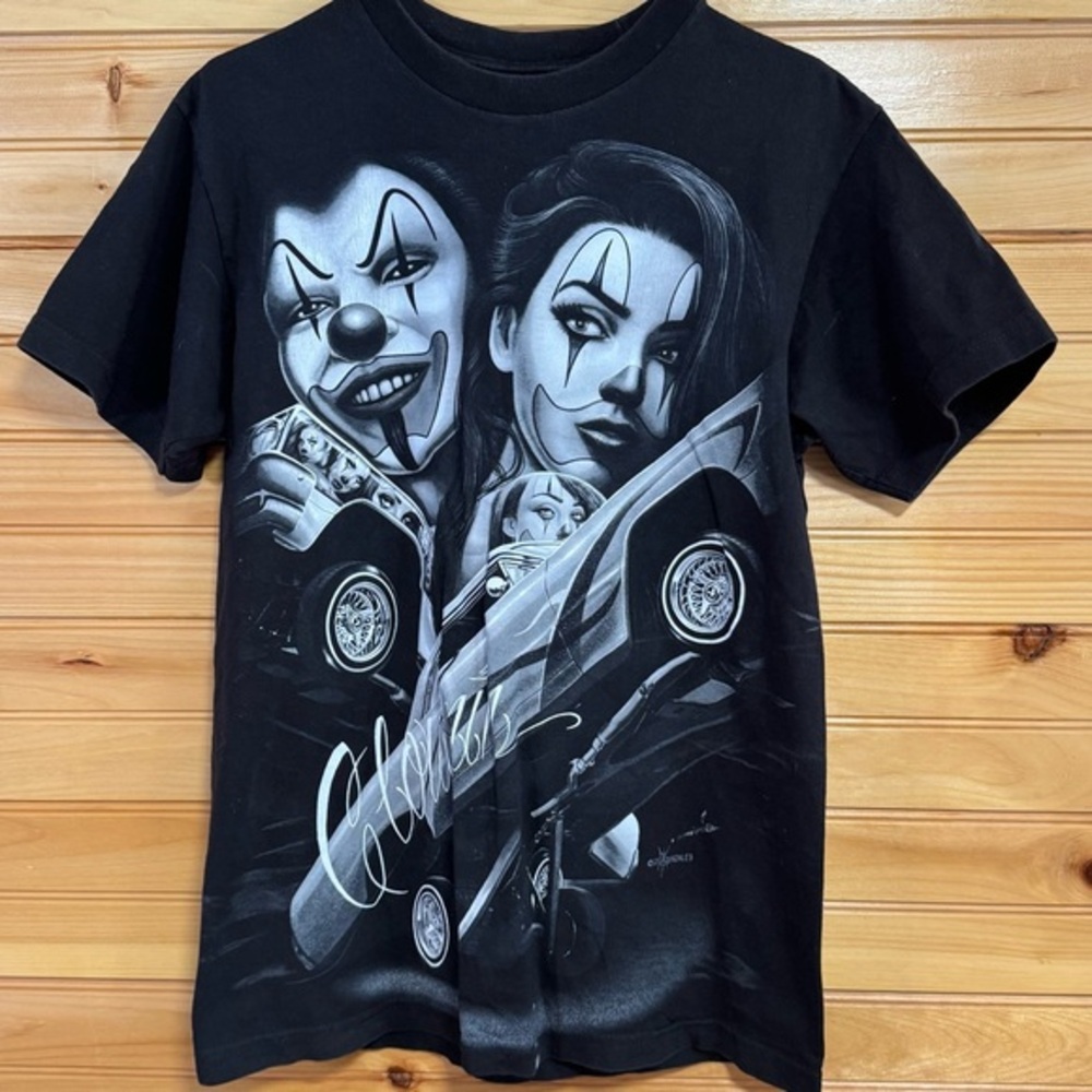 DGA 2017 Lowrider Clowin by David Gonzales Vintage Art Y2K Black and White Tee M